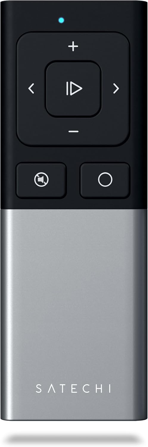Satechi Aluminum Wireless Multi-Media & Presenter Remote Control - Compatible with 2020 MacBook Pro, 2020 MacBook Air, 2020 iPad Pro, iPhone 11 Pro Max/11 Pro (Aluminum Space Gray): Electronics