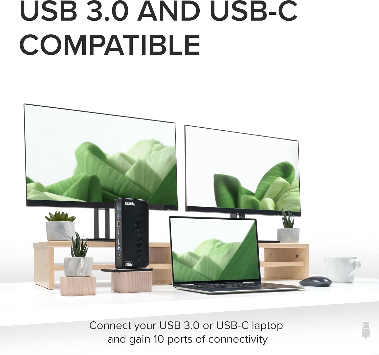 Plugable USB 3.0 and USB-C Dual 4K Display Docking Station with DisplayPort and HDMI for Windows and Mac (Dual 4K DisplayPort & HDMI, Gigabit Ethernet, Audio, 6 USB Ports) Vertical: Electronics