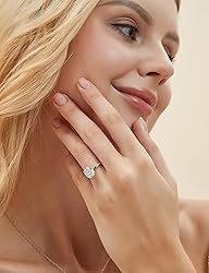 EAMTI 3CT 925 Sterling Silver Engagement Rings Oval