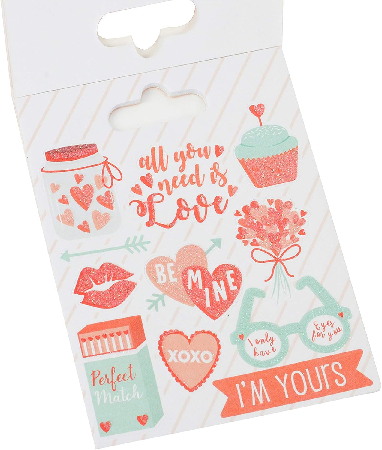 Dovecraft DCSTB005 Book-Love-98 Stickers-Glitter Designs-for Crafts Stationery, Journaling, Paper, Multicolour, One Size - Image 4