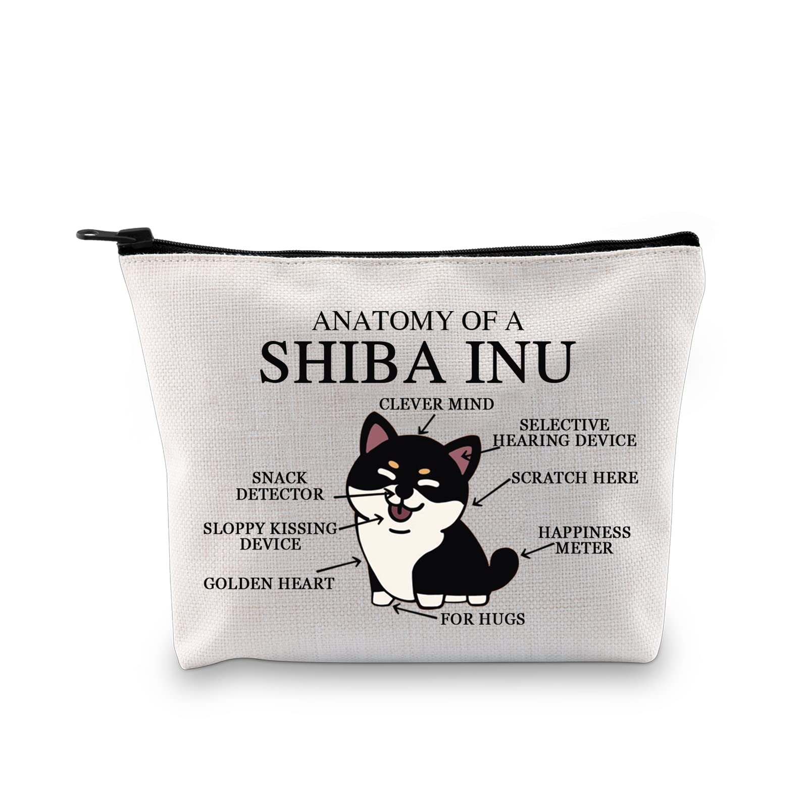 PYOUL Shiba Inu Lover Gift Anatomy of A Black and Tan Shiba Inu Makeup Bag Shiba Inu Mom Cosmetic Bag Shiba Inu Owner Gift Dog Lover Gift (Shiba Inu B EU)