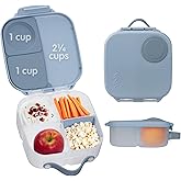 b.box Mini Lunch Box - 4.25 Cup Leak Proof Bento Box for Kids Ages 3+ - 3 Compartment Snack Containers, School Lunch Container, Dishwasher Safe, BPA-Free, PFAS-Free - Chill Out