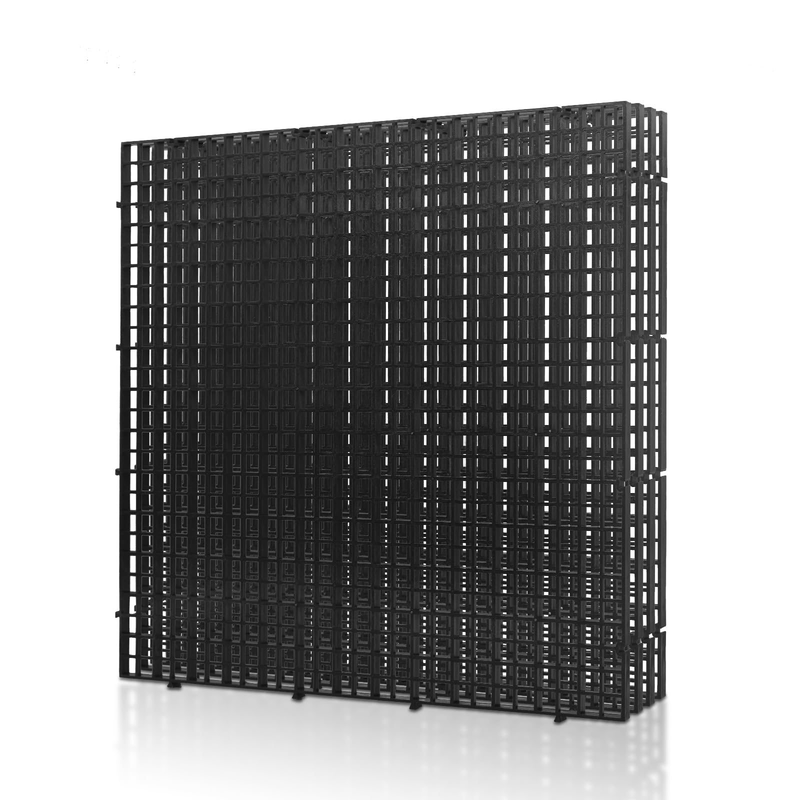 LINLAN 4 Pieces 11.8x11.8in (30X30cm) Aquarium Grid Plastic, Fish Tank Divider, Egg Crate for DIY Filtration and Bottom Protection in Aquascaping (White-No Accessories)