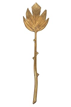 Biswa Bangla Handcrafted Dokra Leaf Design Serving Spoon