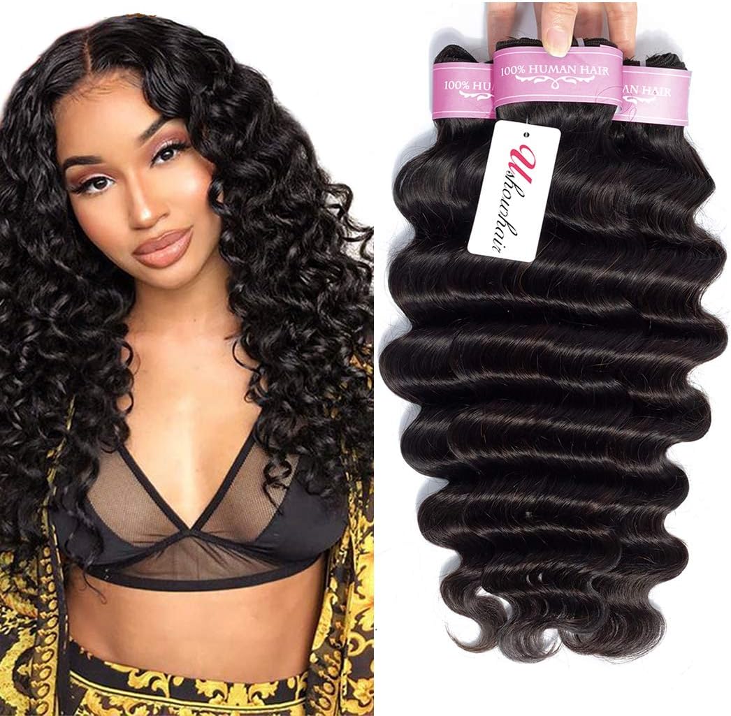 Brazilian Loose Deep Wave 3 Bundles 14 16 18inch 10A Grade Virgin Unprocessed Human Hair Bundles Mink Brazilian Deep Wave Hair Weave Extensions