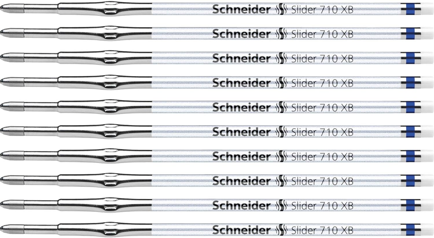 Schneider 171003 Slider 710 Ballpoint Pen Refill ViscoGlide Technology Line Width XB Pack of 10 Blue