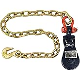 Mytee Products 2 Ton Snatch Block with Chain Flatbed Tow Truck Rollback Wrecker Car Carrier Cable