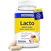 Enzymedica Lacto, Advanced Lactase Pills for Dairy Support, Helps Break Down Lactose, Casein & Fat, Dairy Relief Pills, Vegan, 90 Capsules