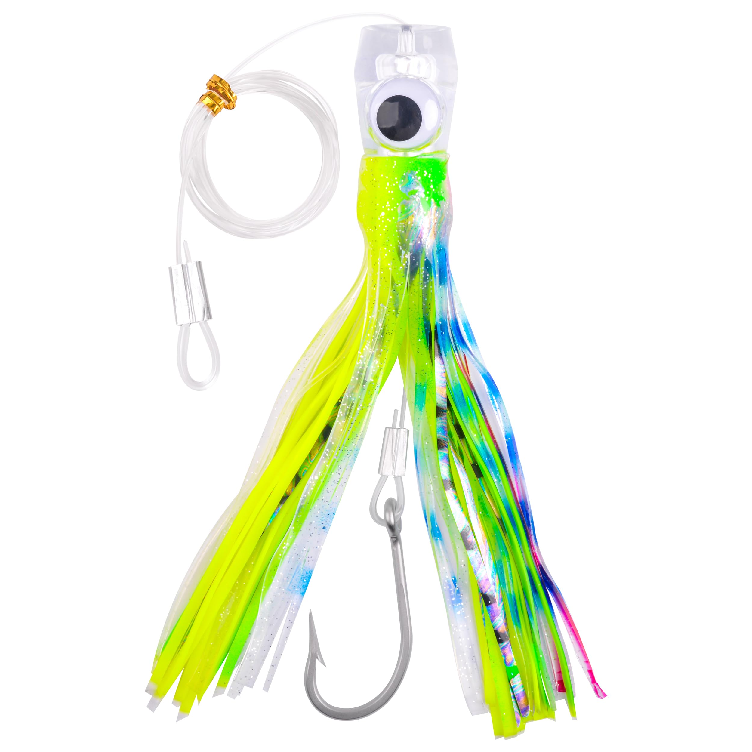 Saltwater Trolling Lures Big Game Octopus Squid Skirt Trolling Lure Deep Sea Fishing Lure with Rigged Hooks Multicolor for Marlin Tuna Mahi Dolphin Offshore Fishing,1Pack(1#-21cm) — image 1