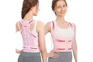 Fit Geno Back Brace Posture Corrector for Women, Shoulder Straightener, Adjustable Full Back Support, Upper and Lower Back Pain Relief - Scoliosis, Hunchback, Hump, Thoracic, Spine Corrector (Small)