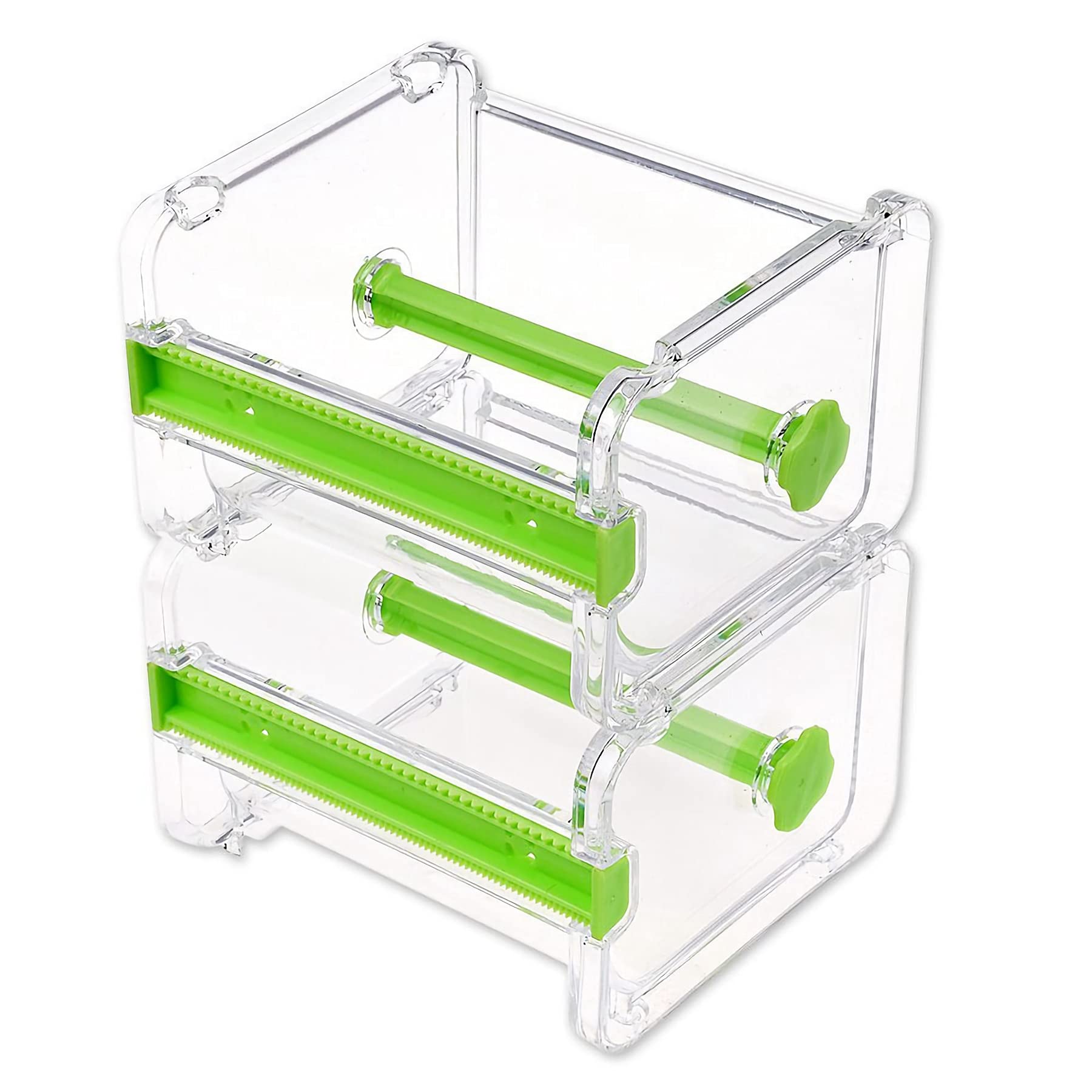 Dometool 2pcs Washi Tape Dispenser Cutter,Roll Tape Holder Organizer,Masking Tape Desktop Tape DIY Sticker Roll Tape Cutter Holder Storage (Green)