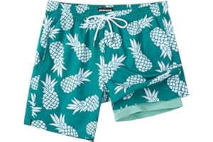 SURF CUZ Men's Swim Trunks 7" 2 in 1 Swim Shorts Compression Liner Board Shorts Quick Dry with Pockets