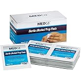 Alcohol Prep Pads, Sterile, Medium, 2-Ply Cotton Gauze - Individually Wrapped (200 Count)