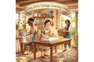 Cozy Girl’s Vintage Laundry Day: Cute Bold Line Adult Coloring Book | Home Daily Routines, Peaceful Homebody Scenes & Aesthet