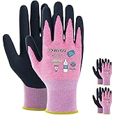 KAYGO Work Gloves for Women, Eco Friendly Safety Work Gloves with Breathable Rubber Coated, KGE19L,3 Pairs
