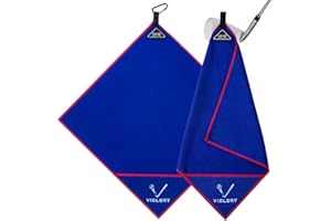 VIGLORY Magnetic Golf Towel - Exclusive Cleaning Pocket–18"x18"–Strong Magnet for Golf Cart or Clubs, Spot-Clean Design, Ultra Absorbent Waffle Microfiber–Golf Accessories & Gift for Men(Blue)