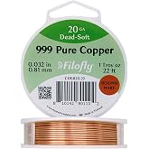 Filofly Pure Copper Wire, 20 Gauge, Dead Soft, Round, 1ozt (22FT) | Pure Copper Wire for Jewelry Making, Wire Wrapping, Round, Pure Copper, 20 Gauge (0.81mm), High Quality, Made in Thailand