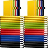 Laumoi 40 Pack Pocket Notebook Journals A6 Mini Hardcover Journal PU Leather Lined Notebooks 3.5 x 5.5 Inch Small College Ruled Notepad with Pen Holder for Writing Office School Supplies(Mixed Color)