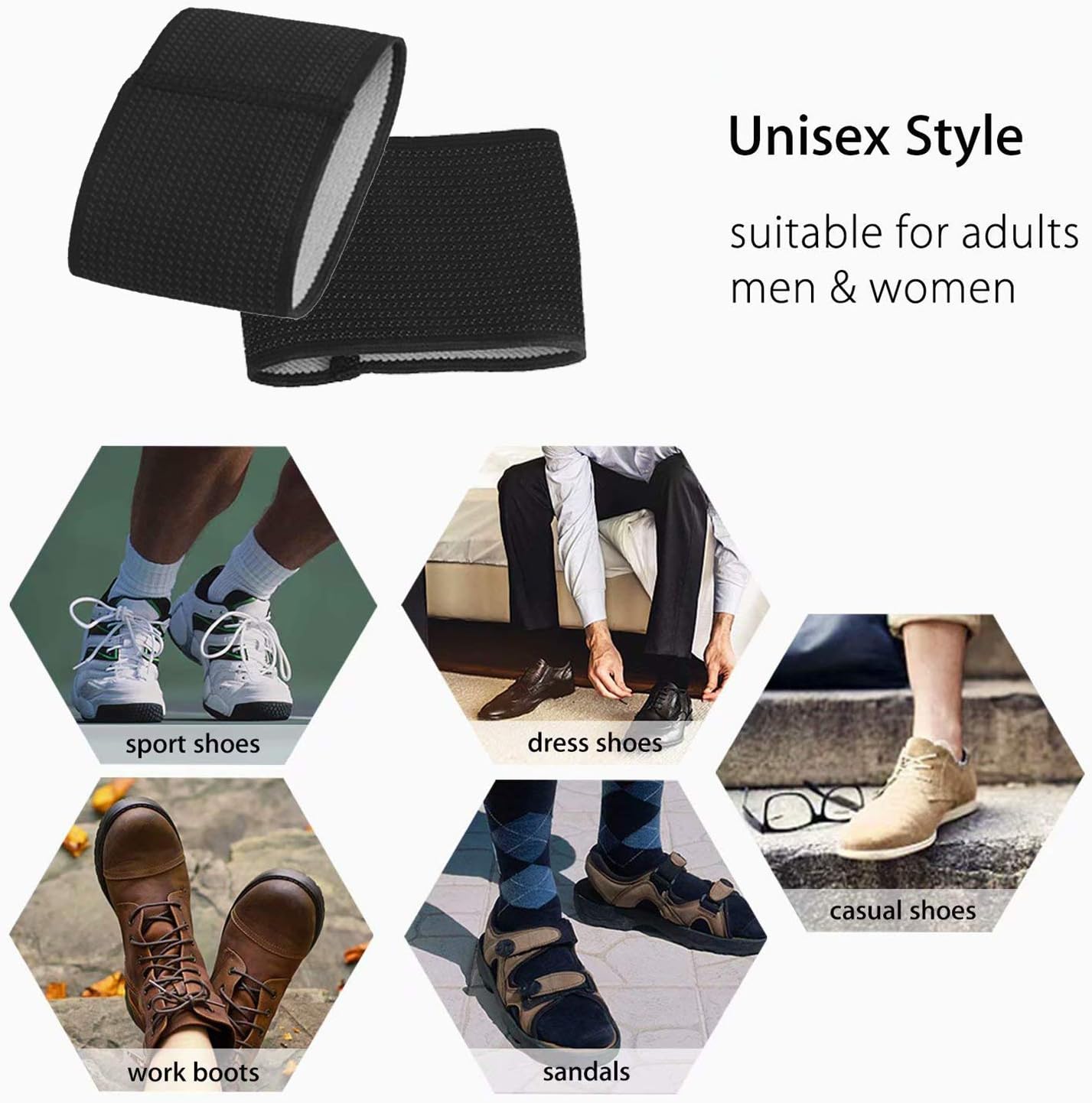RooRuns Compression Arch Support Sleeves, Plantar Fasciitis Support Orthotics Foot Wrap for Flat Feet, Heel Spurs, Fallen Arches, Compression Plantar Fasciitis Brace for Men and Women (2 Pairs): Health & Personal Care