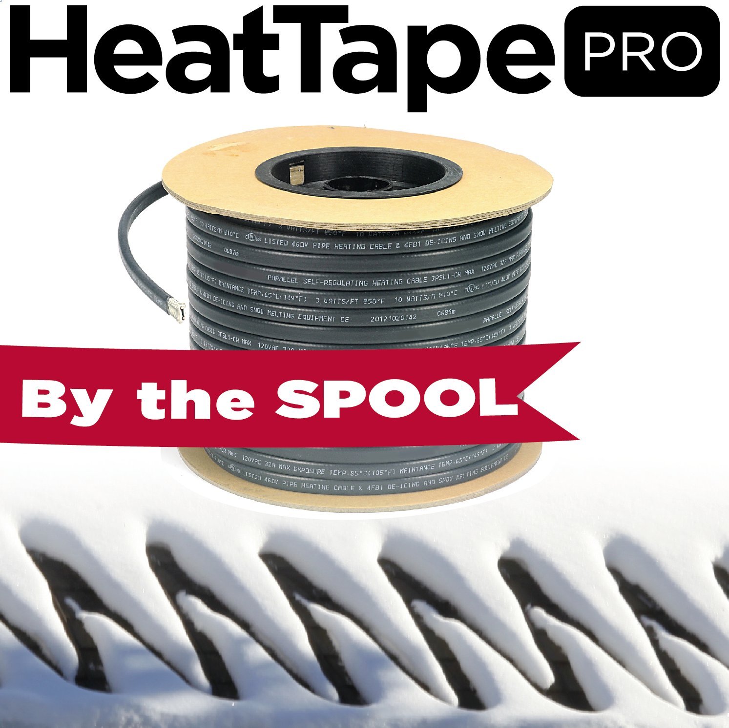 Heavy Duty Ice Dam Heat Tape On Spools, SelfRegulating, 13MM 250 feet