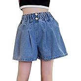 Happy Cherry Baby Girl Summer Denim Shorts Wide Leg Cute Cooling Jeans Hot Pants 1-13Y