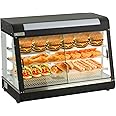 VEVOR Commercial Food Warmer Display, 3 Tiers, 1800W Pizza Warmer w/ 3D Heating 3-Color Lighting Bottom Fan, Countertop Pastry Warmer w/Temp Knob Display 0.6L Water Tray, Stainless Frame Glass Doors…