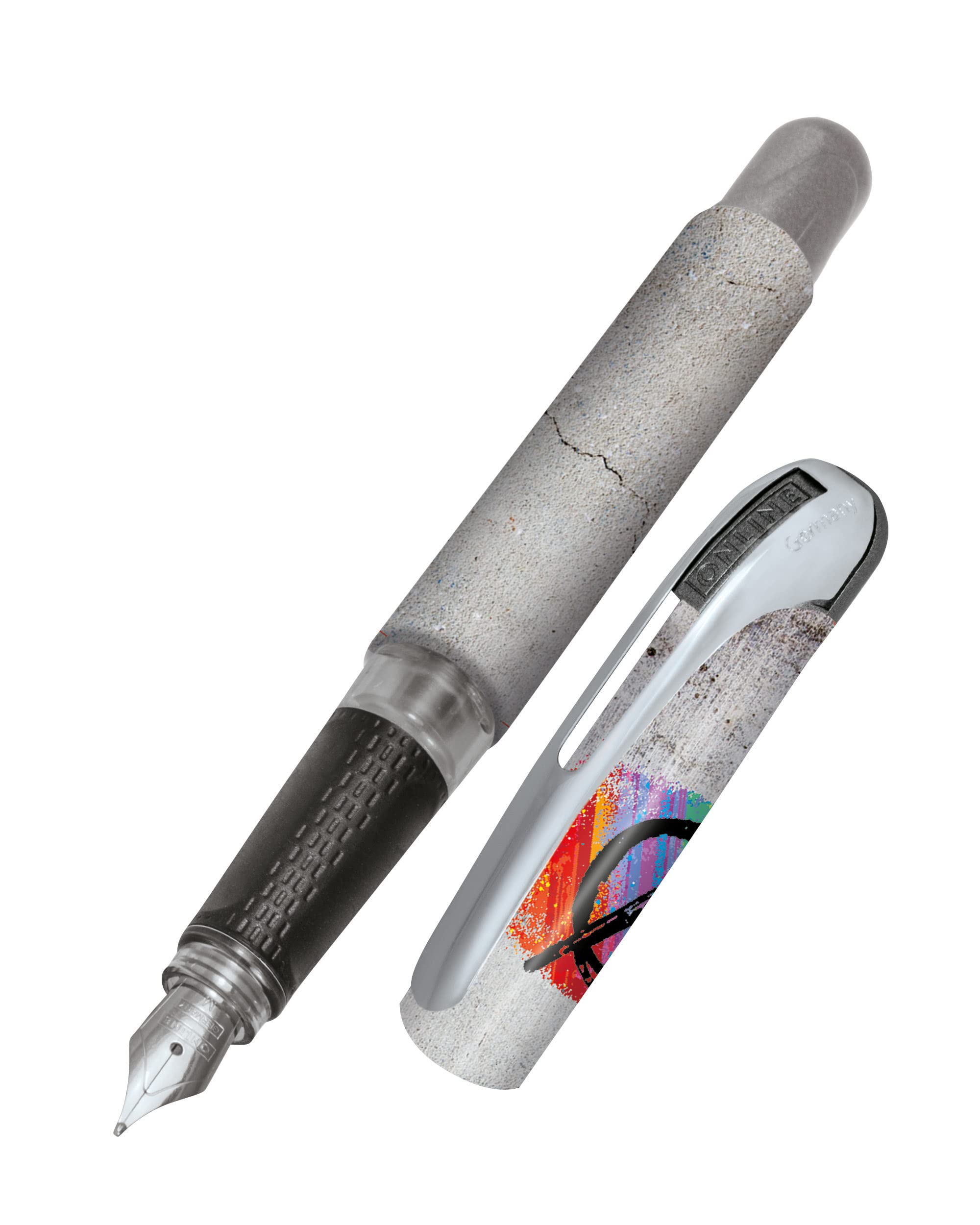 Online College ink pen Peace ergonomic fountain pen for school/college solid medium nib, soft grip part for standard ink cartridges refillableideal for beginners, pupils & students