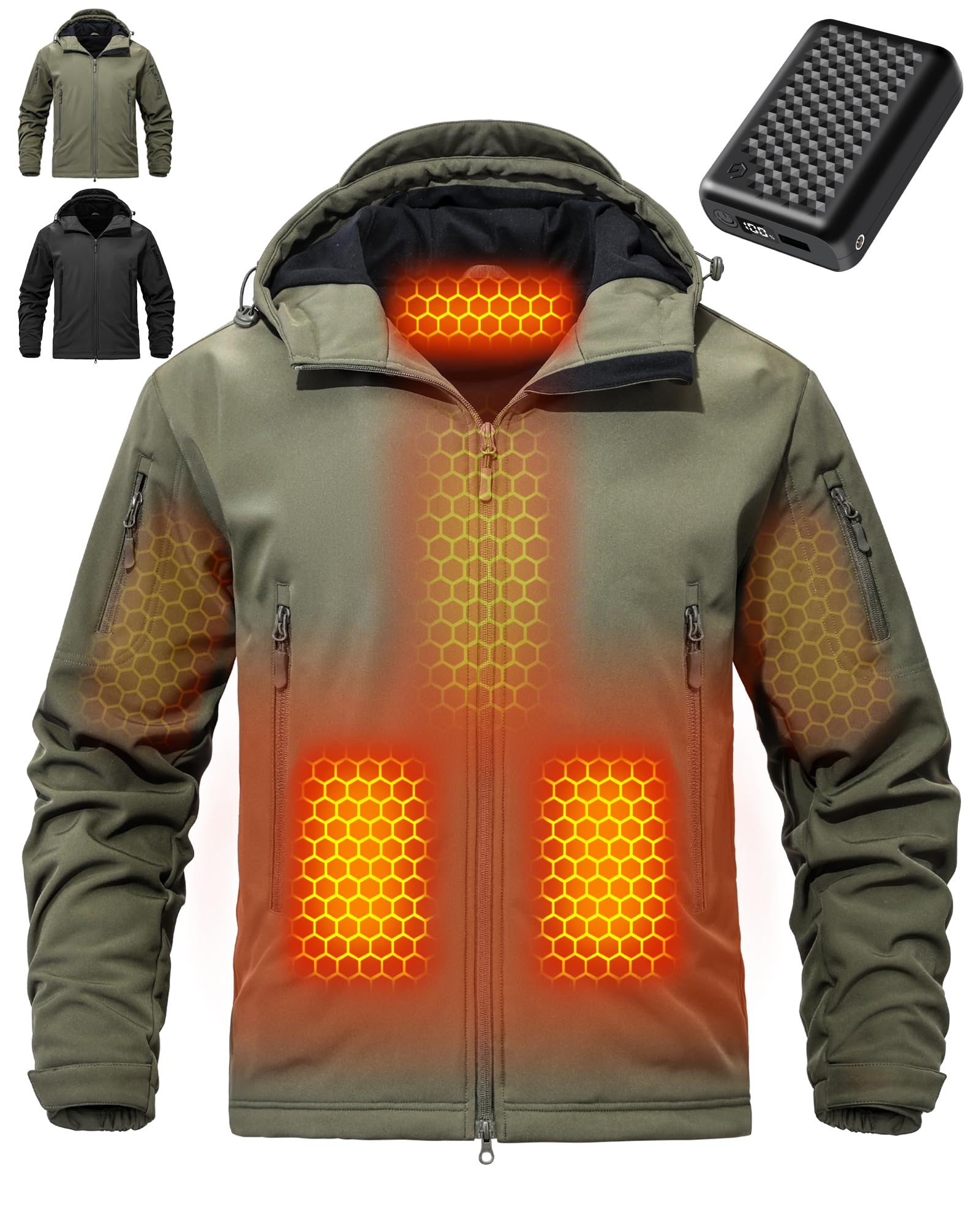 Men Heated Graphene Jacket 12v Battery Pack Included Hiking Gear Gift ...
