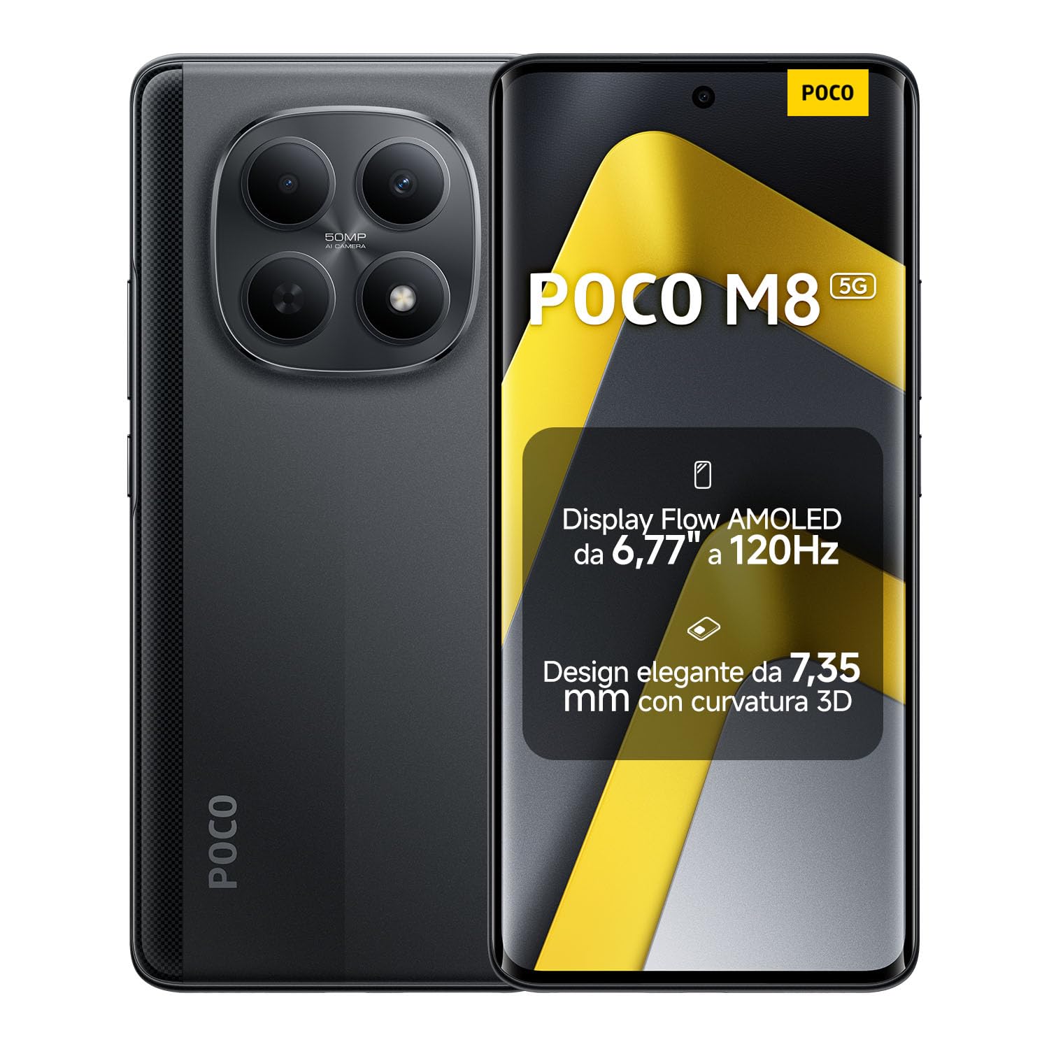 XIAOMI POCO M8 5G, Smartphone 8+256GB, Nero, Snapdragon® 6 Gen 3