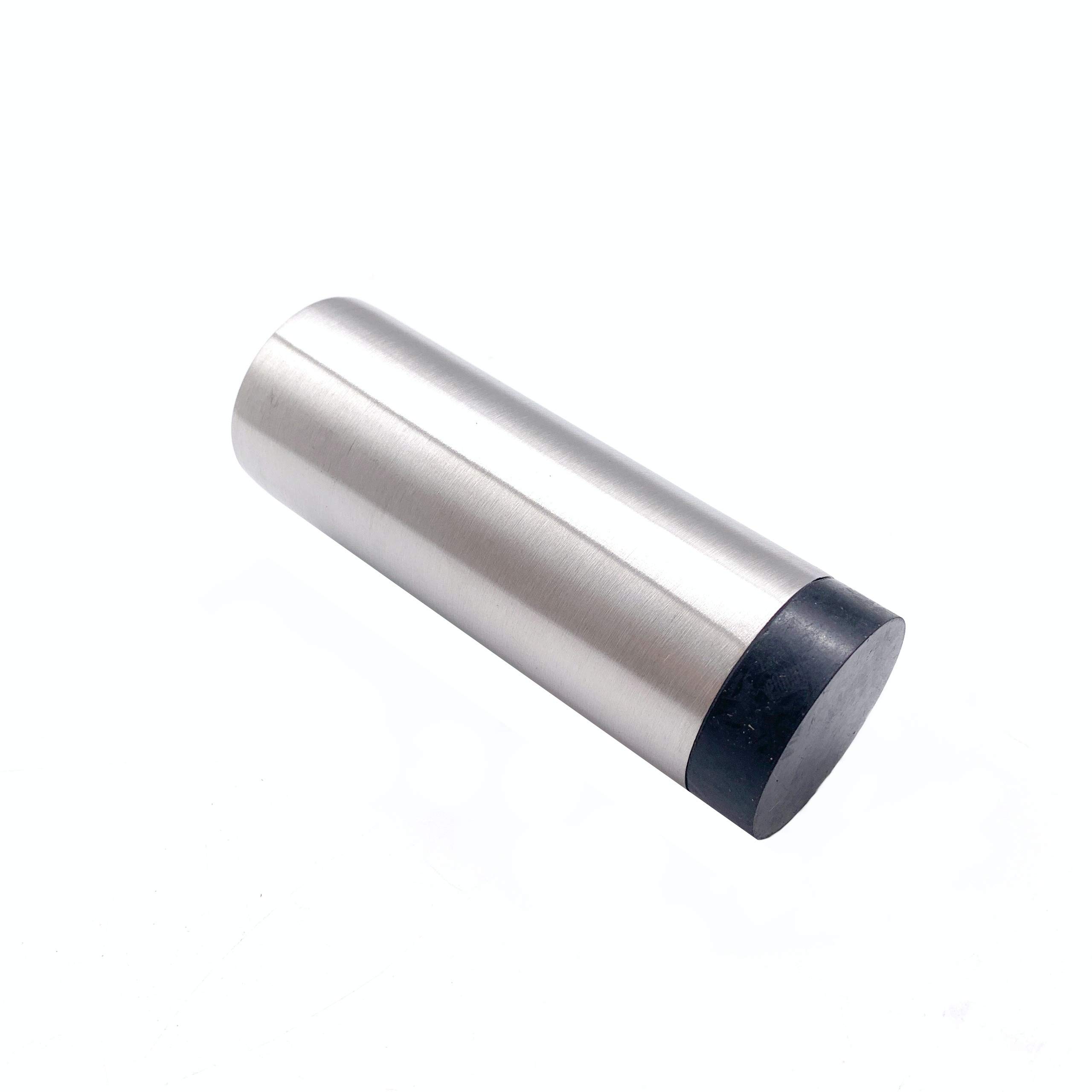 Door Stop Wall or Skirting Mounted Chunky Pattern Satin Stainless Steel 85mm Projection (1)