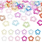 Spritewelry Colorful Star Charms for Jewelry Making Acrylic Hollow Star Charms for Christmas Tree Decor Mini Pentagram Dangle Pendants for Women Birthday Valentine Gifts