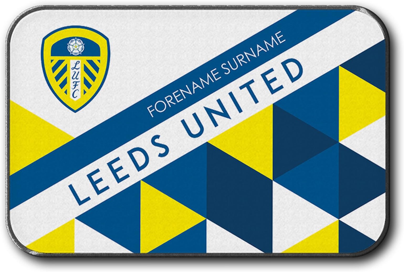 Official PERSONALISED Leeds United Football - 2 Pack Patterned REAR Car Floor Mats