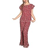 SHENHE Women's Floral Pajamas Set 2 Piece Short Sleeve Top and Pants Ruffle Pjs Sleepwear