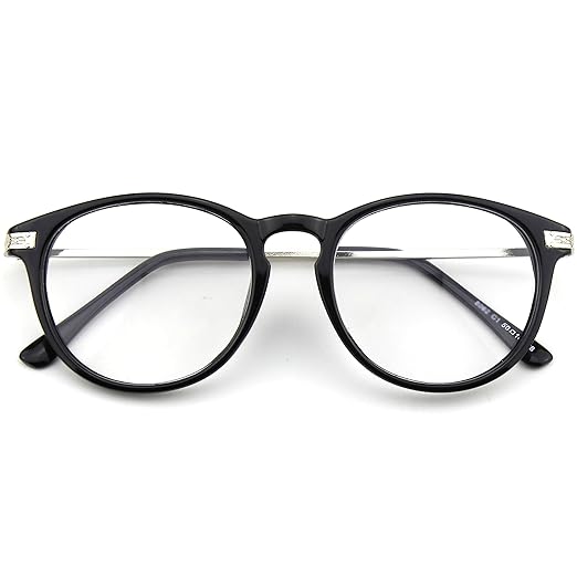 CN92 Klassische Nerdbrille rund Keyhole 40er 50er Jahre Pantobrille Vintage Look clear lens