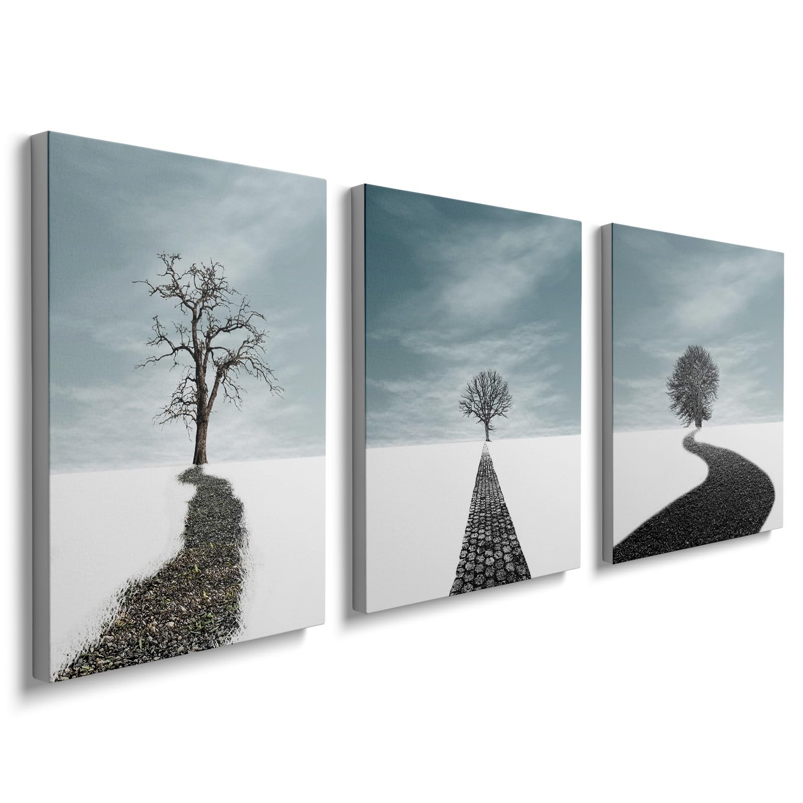 prinfantasy Prints for Walls Set of 3 Abstract Wall Art Framed Poster for Bedroom Living Room Bathroom Home House Decoration, 12x16inch, YH1802
