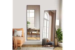 PexFix Full Body Mirror Length with Black Aluminum Alloy Frame Stand Wall Mounted Hanging for Bedroom Bathroom Living Room Decor,59‘’×16‘' (1017)