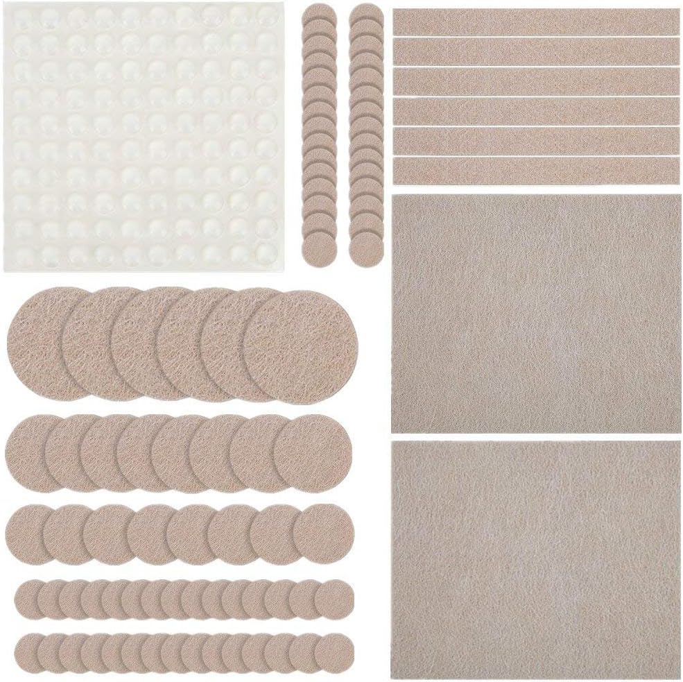Furniture Felt Pads ,90pcs Premium Wooden Floor Furniture Protection Pads Adhesive Felt Pads For Furniture Feet Chair Legs with 100 Non Slip Noise Dampening Bumper Buffer Pads Rubber