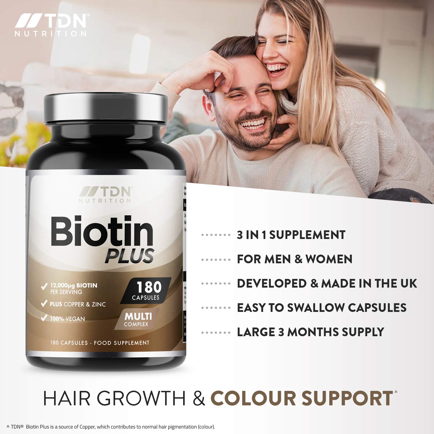 Biotin Tablets For Hair 12000mcg Per Serving 180 Capsules Uk
