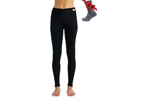 Merino Wool Base Layer Women Pants 100% Merino Wool Leggings Thermal Underwear Bottoms Lite, Midweight, Heavyweight and Socks