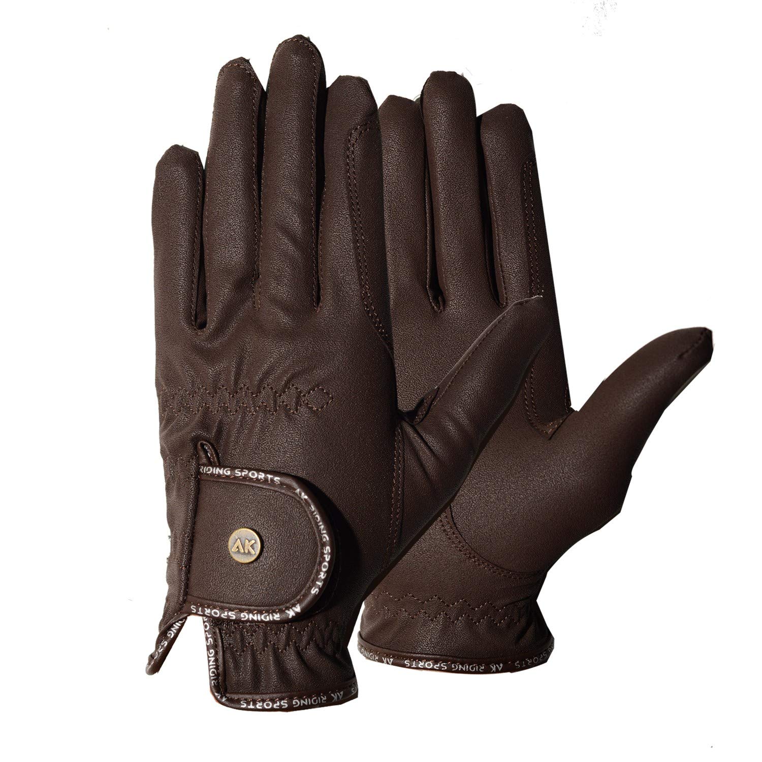 AK Light Grip Horse Riding Gloves For Competition & For Dressage (Brown, 3XS) — image 1