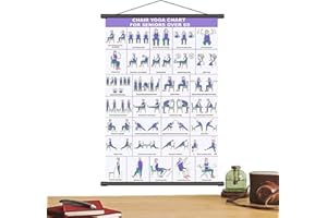 Chair Exercise Chart for Seniors - Foldable Beginner Friendly - Home Chair Exercise Guide Wall Chart | for Fitness Stretching