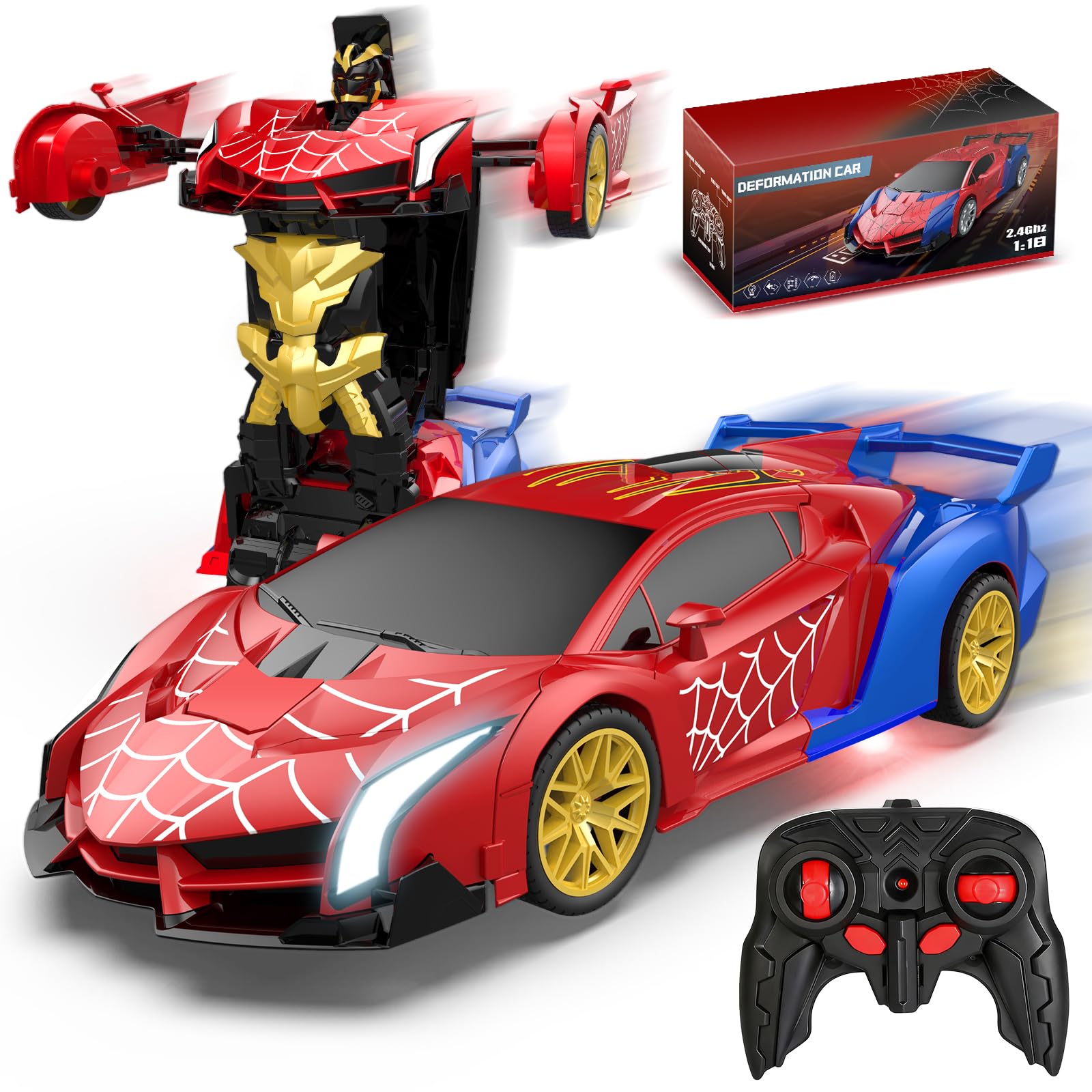 Photo 1 of Blackma Transform Rc Cars for Boys 4-7 8-12, 2.4Ghz 1:18 Scale Remote Control Car with One-Button Deformation & 360° Rotation, Birthday Christmas Gift Toys for Kids Boys Ages 3-12
