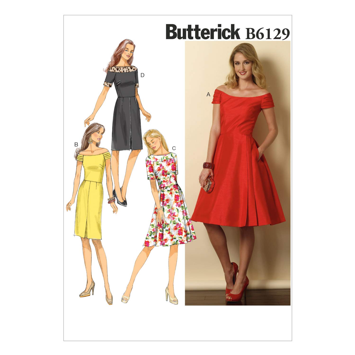 Butterick Patterns 6129 A5 Sizes 6-8 - 10-12 - 14 Misses/Misses Petite Dress
