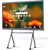 JAV 65" Smart Board Pro Google EDLA Certified 4K UHD Interactive Whiteboard for Classroom Office All-in-One Touchscreen Display with 48MP AI Camera 100W Soundbar Android 14 8+128GB Wall Mount Included