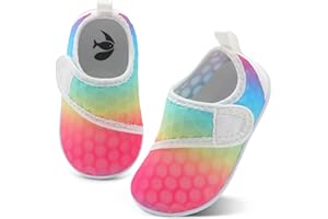shopUAL Toddler Water Shoes Kids Girls Boys Beach Aqua Socks Skin Barefoot Walking Water Shoes Quick Dry Non-Slip Breathable Swim Pool Surf