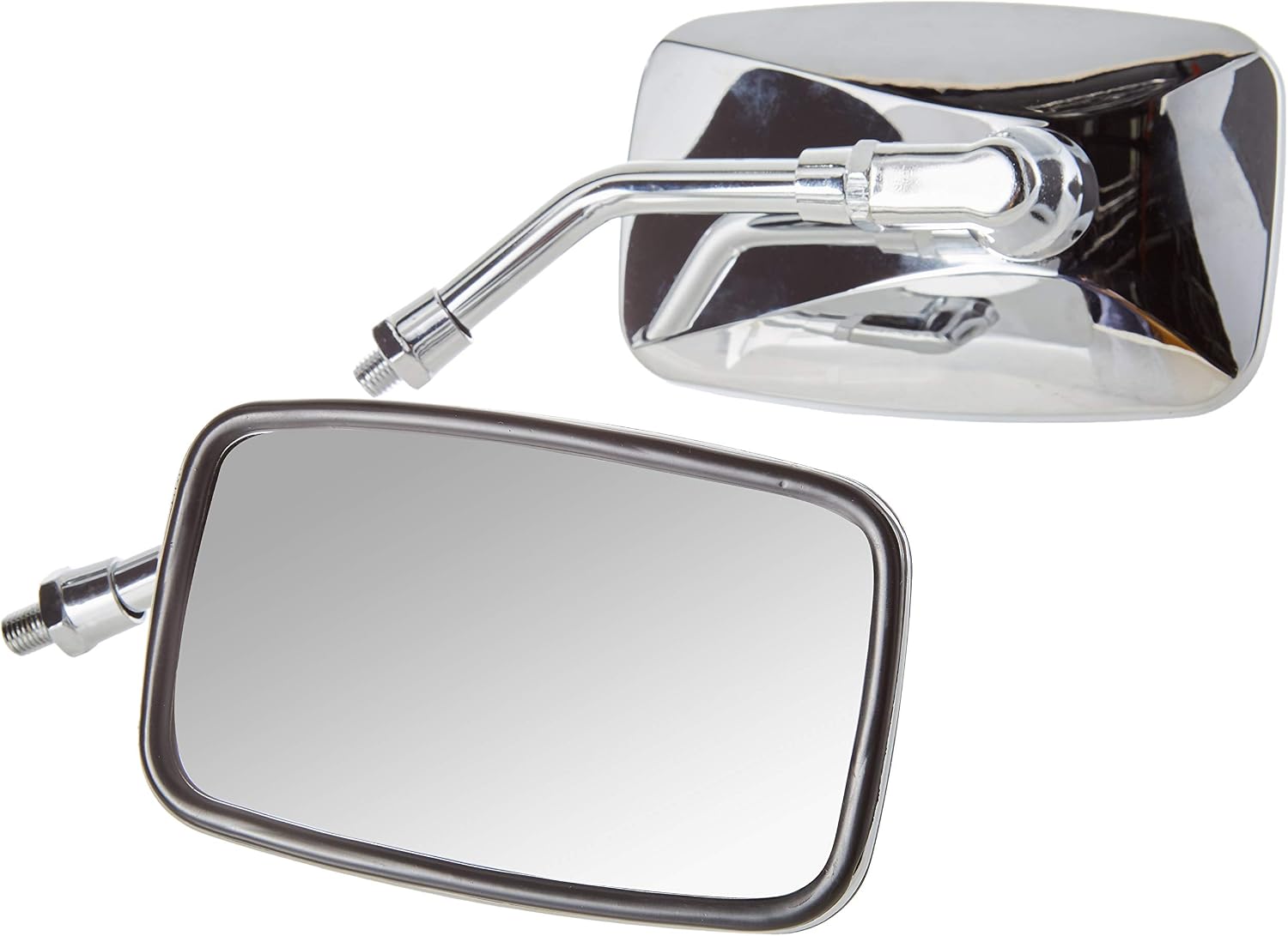 A-Pro Universal Mirrors Rearview Scooter Moped Motorcycle Motorbike Chrome M10, Black, 13 x 7.5 cm - Image 3