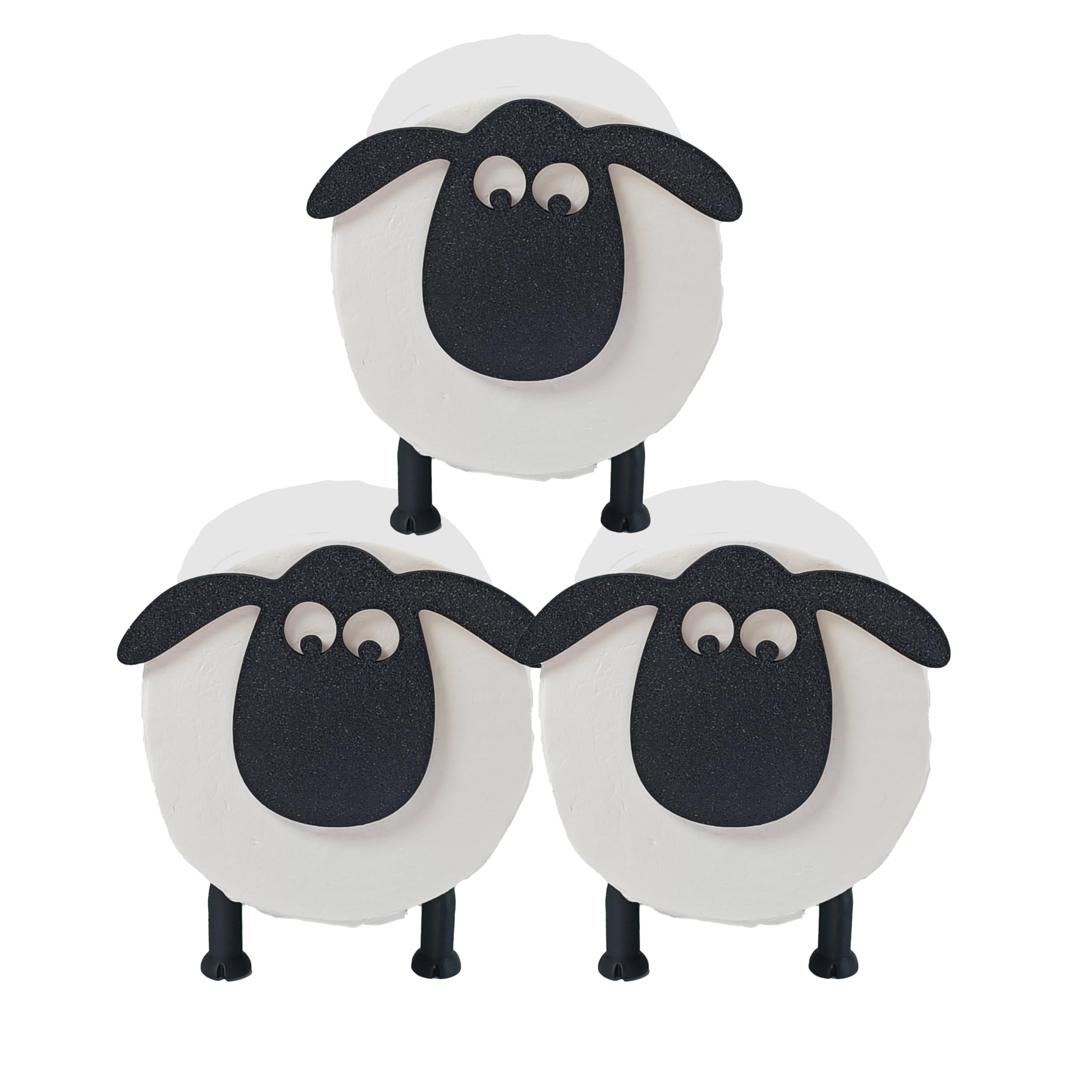 Photo 1 of 3PCS Sheep Toilet Roll Holder, Sheep-Shaped Toilet Paper Holder - Cute Lamb Design, No-Drill Standing Tissue Storage Rack for Bathroom, Living Room, Office Decoration