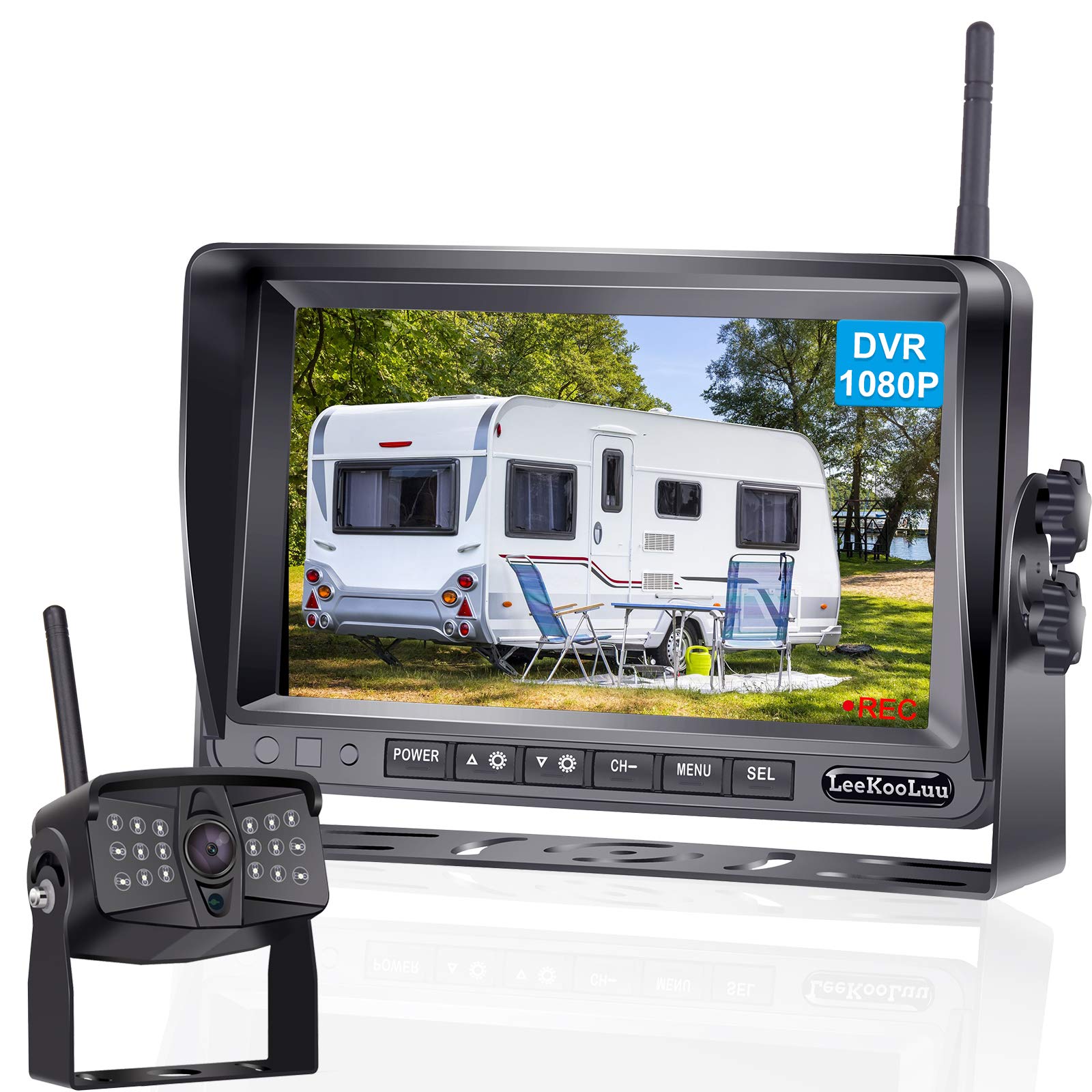 LeeKooLuu LK5 HD 1080P Digital Wireless Backup Camera with 7'' DVR HD