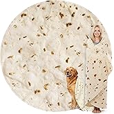 Zulay Kitchen Burrito Tortilla Throw Blanket - Giant Double-Sided Tortilla Blanket for Adult and Kids - 285 GSM Funny Soft Food Blanket - Flannel Round Taco Blanket - (80" Double Sided)