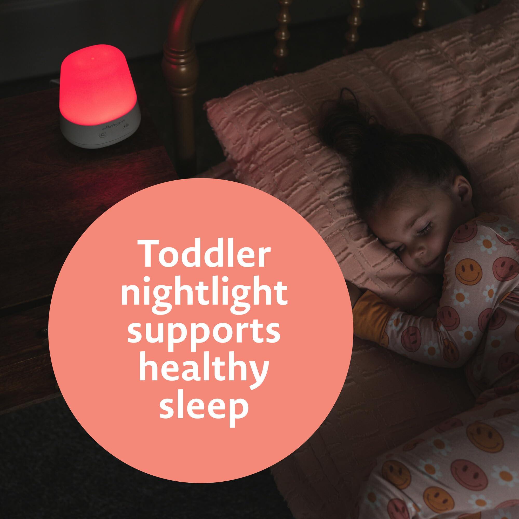 The First Years Sunset Baby Soother Night Light and Sound Machine - Red Kids Sleep Training Aid for Toddlers - Supports Natural Melatonin Production